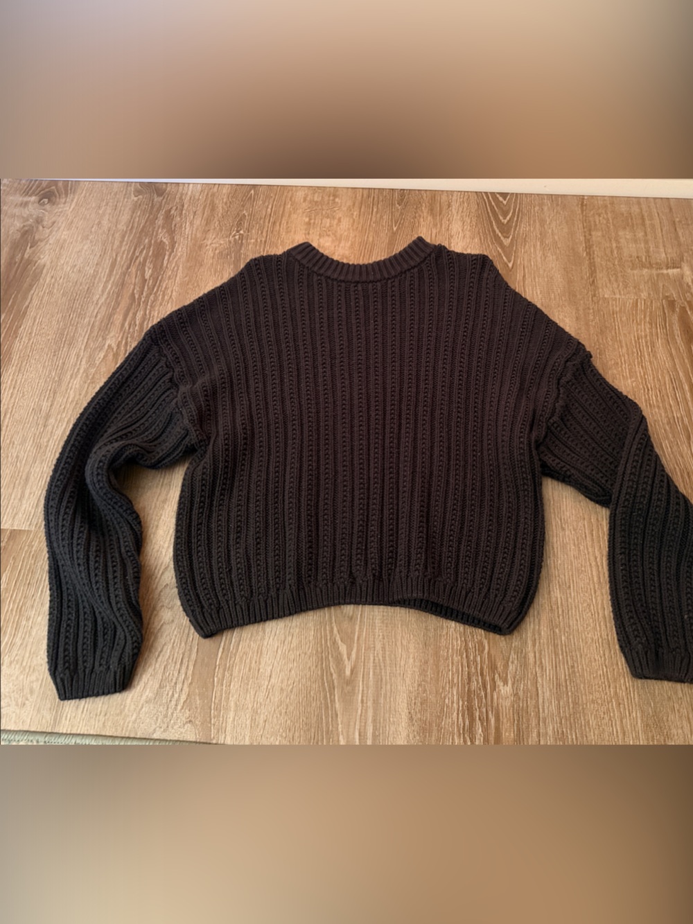 Universal Thread Black Ribbed Crewneck Sweater